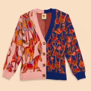 NWT Farm Rio Mixed Mushrooms Cardigan Sweater M